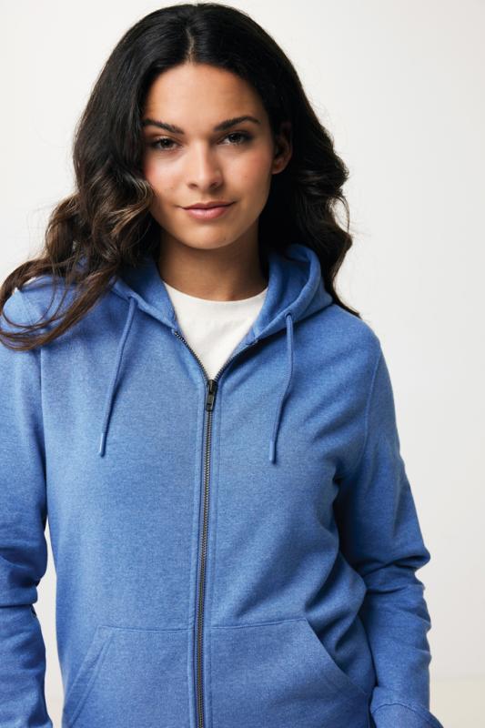Mikina na zips s kapucňou IQONIQ Abisko z recykl. bavlny heather blue S 13