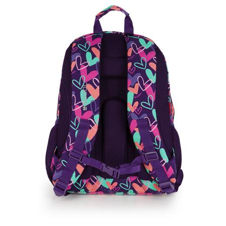 Školská taška, so zipsom, GABOL "Kokoro", fialová, so srdiečkami 3