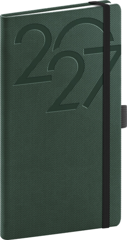 NOTIQUE Vreckový diár Ajax 2027, zelený, 9 x 15,5 cm