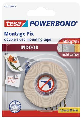 Lepiaca páska, obojstranná, do interiéru, 19 mm x 1,5 m, TESA "Powerbond" 1