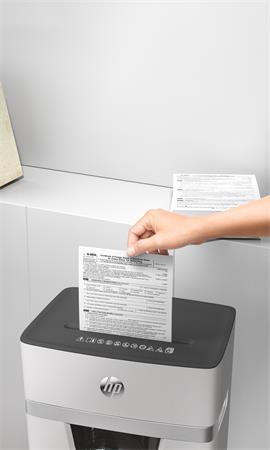 Skartovací stroj, mikrokonfety, 10 listov, HP "Oneshred 10MC", svetlosivá 6