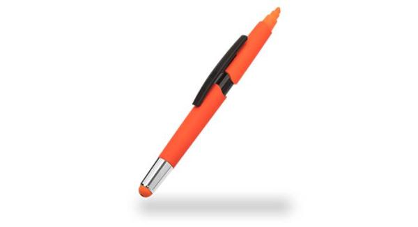 Multifunkčné guľôčkové pero, zvýrazňovač, dotykové pero, sada, WEDO "3-in-1", neónové farb 3