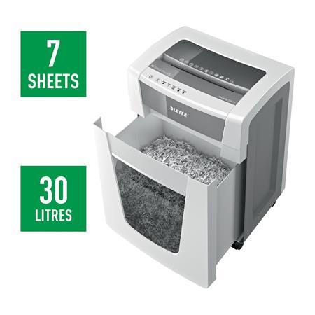 Skartovací stroj, mikrokonfety, 5 listov, LEITZ "IQ Office Pro P5+" 6