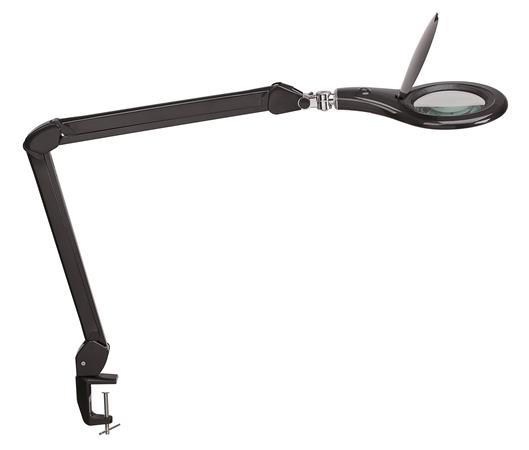 Stolová lampa, LED, zväčšovacie sklo, s držiakom, MAUL "Makro", čierna 1