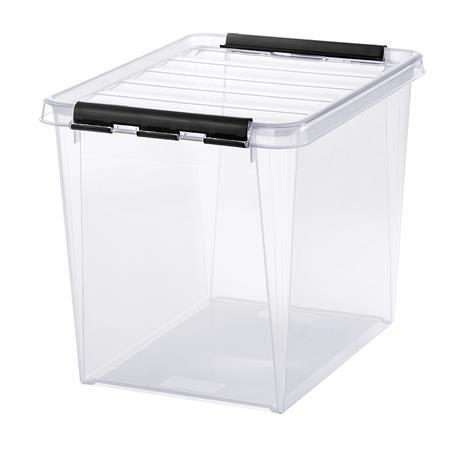 Úložný box, plastový, 25  l, čierne úchytky, SMARTSTORE "Classic 16", priehľadný 1