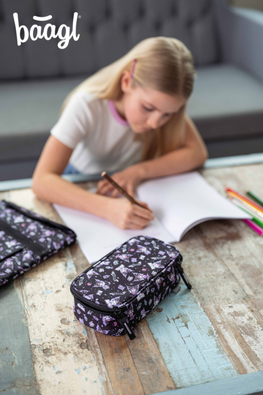 BAAGL Školský peračník etui Kuromi Black GRS 4