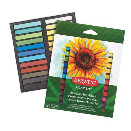 Pastelové kriedy, DERWENT "Academy", 24 rôznych farieb 2
