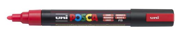 Dekoračný popisovač, 1,8-2,5 mm, UNI "Posca PC-5M", fluor červená 2