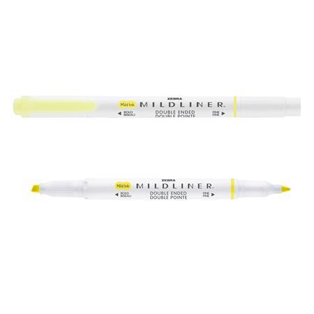 Zvýrazňovač, 1,0/3,5 mm, obojstranný, ZEBRA "Mildliner Fluorescent", žltá 3