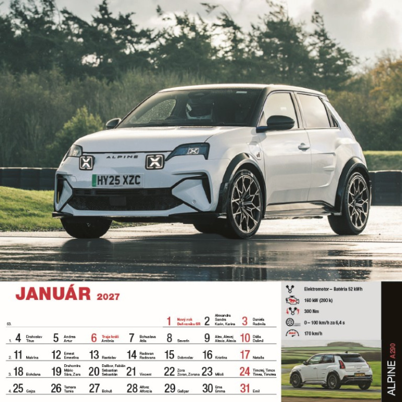 Nástenný kalendár Sports cars 2027 2