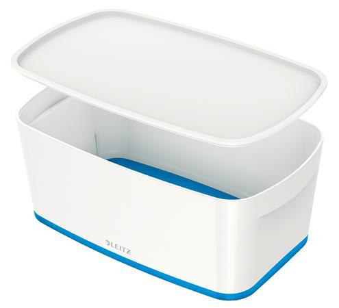 Archivačná krabica, s vekom, malá, LEITZ "MyBox", biela-modrá 1