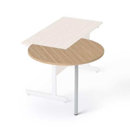 Prídavný stôl, 270°, sivá kovová noha, priemer: 90 cm, MAYAH"Freedom SV-44", jaseň 2