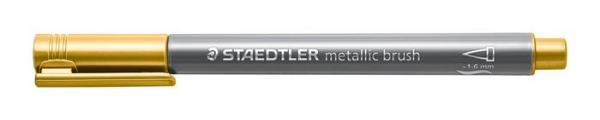 Dekoračný popisovač, 1-6 mm, STAEDTLER "Design Journey Metallic Brush", zlatá 1
