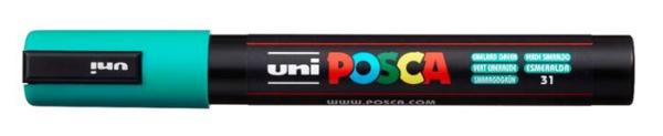 Dekoračný popisovač, 1,8-2,5 mm, UNI "Posca PC-5M", smaragdovo zelená 1