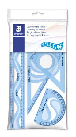 Pravítko, sada, plastové, ohybné, 4 ks, STAEDTLER "Ultraflex", mix farieb 2