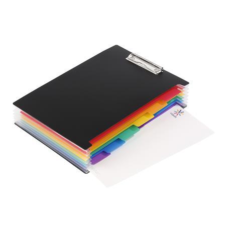 Harmoniková doska s podložkou na písanie, 6 priehradiek, VIQUEL "Rainbow Class", čierna 1