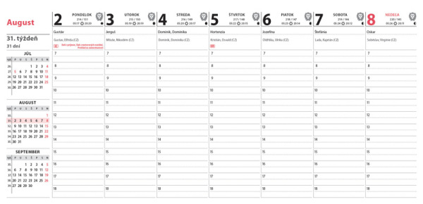 Stolový kalendár Praktik stĺpcový 2027 1