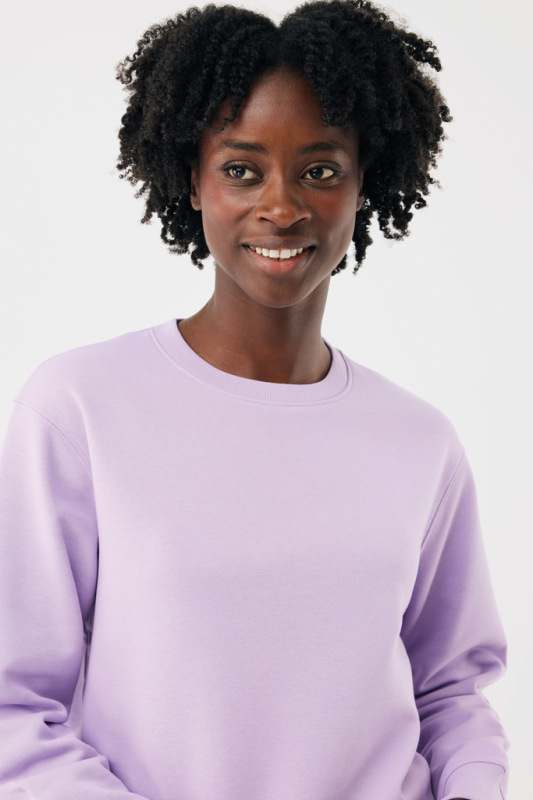IQONIQ Toria Unisex mikina s okrúhl. výstrihom z rec. bavlny lavender M 14