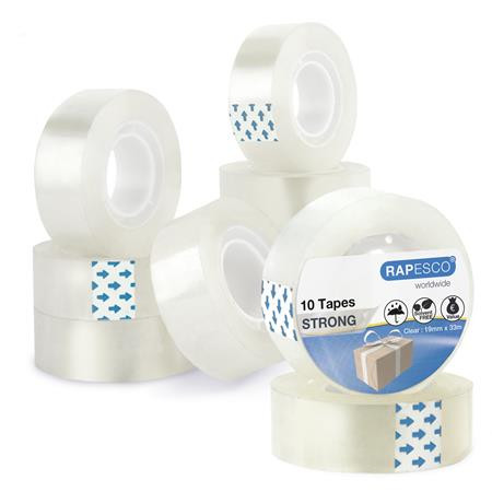 Lepiaca páska, 19 mm x 33 m, RAPESCO, 10 ks, priehľadná