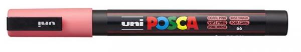 Dekoračný popisovač, 0,9-1,3 mm, UNI "Posca PC-3M", koralová