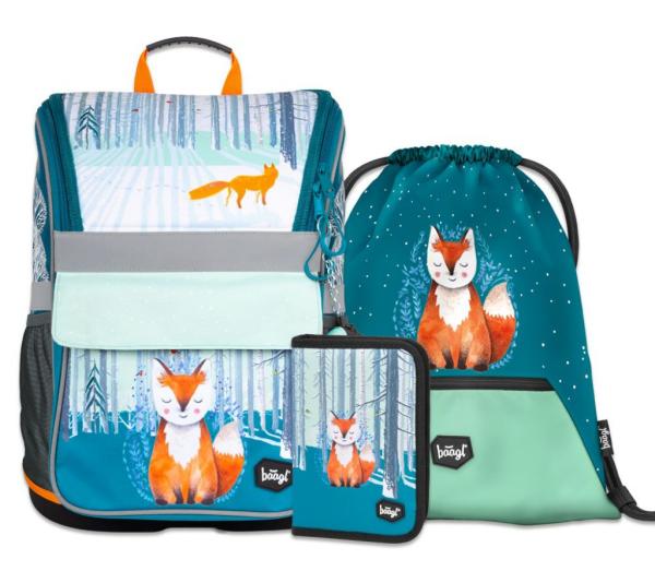 BAAGL SET 3 Foxie: aktovka, penál, sáček