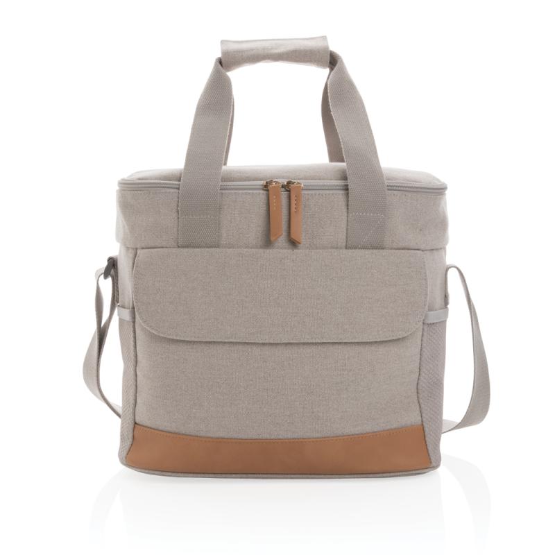 Veľká chladiaca taška Impact z 16 oz. recykl. canvas AWARE™ sivá 3