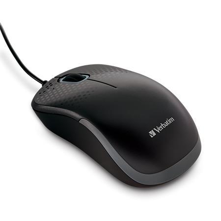 Myš, drôtová, optická, normálna veľkosť, USB, VERBATIM "Silent", čierna 3