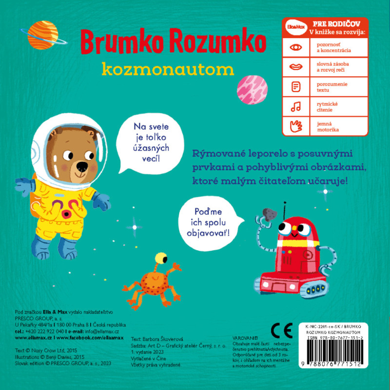 BRUMKO ROZUMKO KOZMONAUTOM – Obrázky s pohyblivými prvkami 4