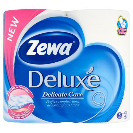 Toaletný papier, 3-vrstvový, 4 kotúče/bal, ZEWA "Deluxe", biely 1