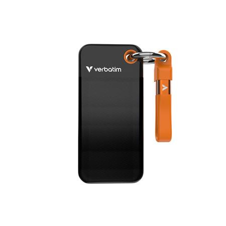 SSD (externá pamäť), 1TB, USB 3.2 Gen2, VERBATIM "Pocket SSD", čierna/oranžová 1