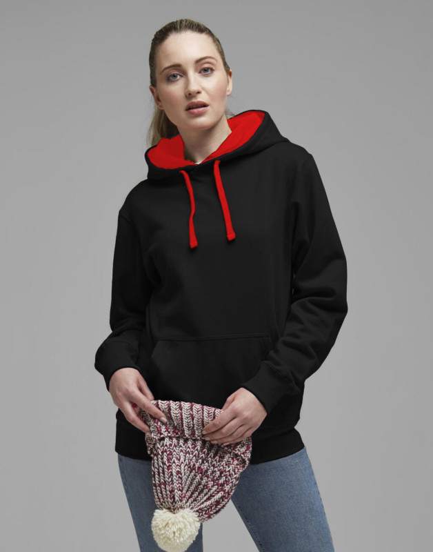 Kontrastná mikina s kapucňou