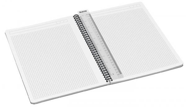 Blok, A4, štvorčekový, 90 listov, PP obálka, LEITZ "Office", sivá 2
