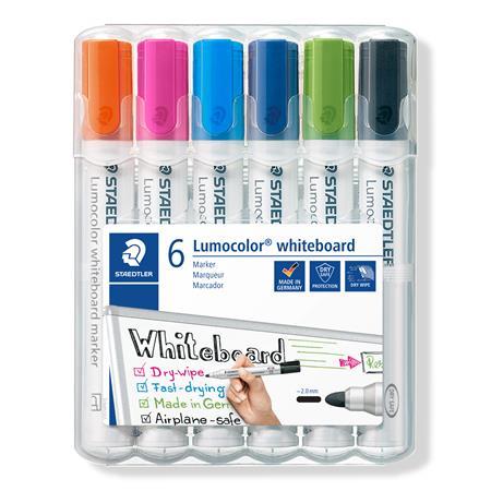 Popisovač na tabule, sada, 2mm, kužeľovitý, STAEDTLER "Lumocolor 351", 6 rôznych farieb 1