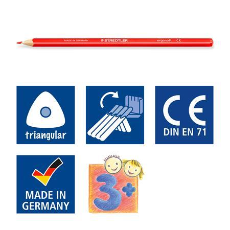 Farebné ceruzky, sada, trojhranné, STAEDTLER "Ergosoft® 157", 24 rôznych farieb 4