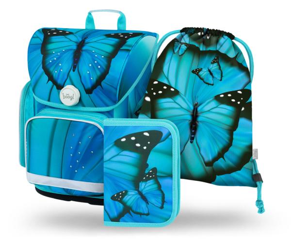 BAAGL SADA 3 Ergo Butterfly: aktovka, peračník, vrecko