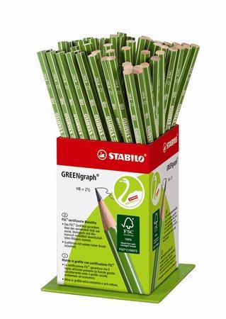 Grafitová ceruzka, displej, HB, šesťhranný tvar, STABILO "Greengraph" 1