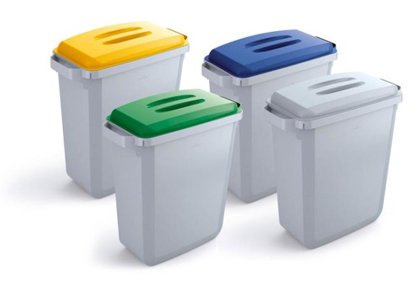 Poklop pre 60 l odpadkový kôš, plast, DURABLE "Durabin®", biely 2