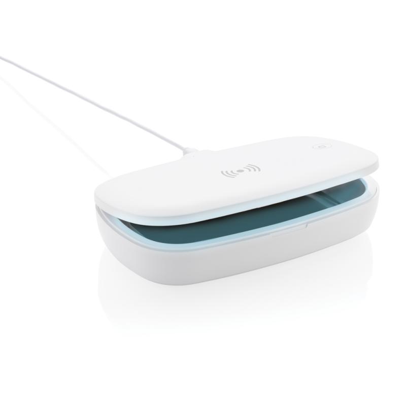 UV-C sterilizačný box s bezdrôtovým nabíjaním 5W biela 2