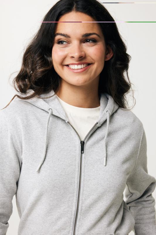 Mikina na zips s kapucňou IQONIQ Abisko z recykl. bavlny heather grey XXXL 14