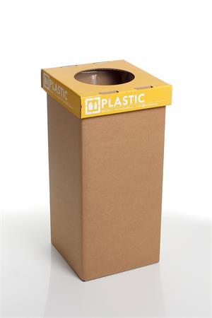 Odpadkový kôš na triedenie odpadkov, recyklovaný, anglický nápis, 20 l, RECOBIN "Mini", žl
