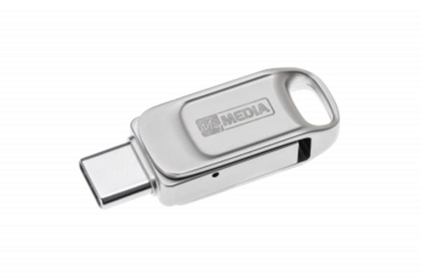 USB kľúč, 32GB, USB 2.0 + USB-C, hliníkový kryt, MYMEDIA "Dual" (by VERBATIM)