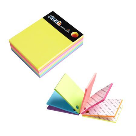Samolepiaci poznámkový blok, 101x76 mm, 280 listov, STICK N "Magic Cube", neónové farby 2