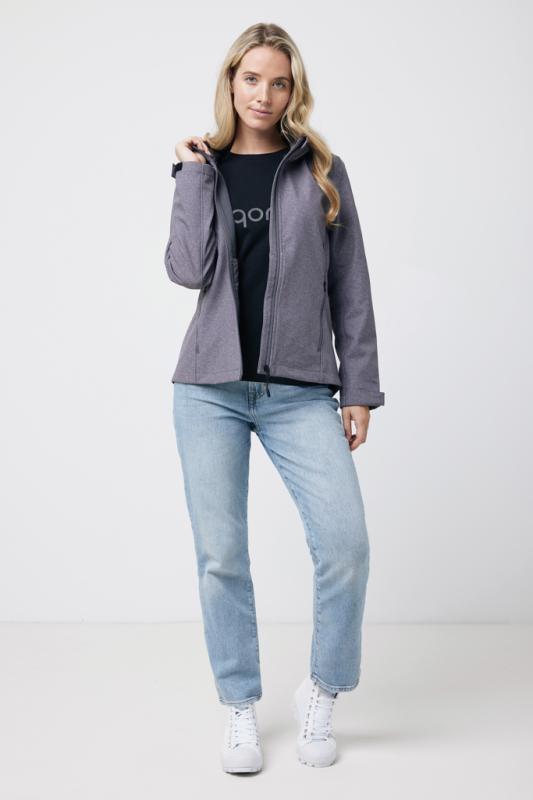 Dámska soft shell bunda IQONIQ Makalu z recykl. polyesteru vulcano heather grey M 7