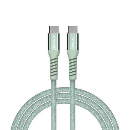 USB kábel, USB-C – USB-C, 1,2 m, 100W, magnetický, VERBATIM, zelený 3