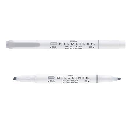 Zvýrazňovač, 1,0/3,5 mm, obojstranný, ZEBRA "Mildliner Cool & Refined", sivá 3