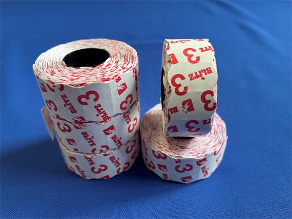 Cenové etikety, 26x16 mm, BLITZ, 36 kotúčov, biela 1