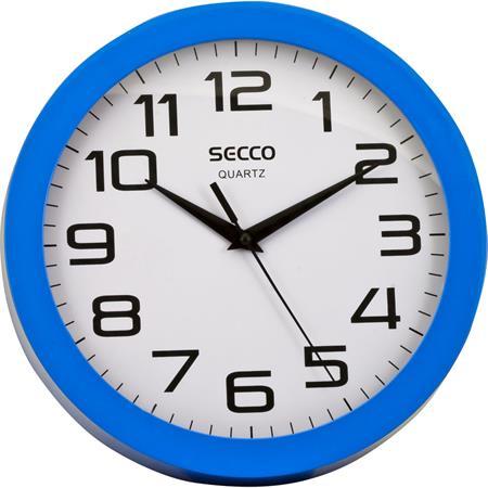Nástenné hodiny, 24,5 cm, modrý rám, SECCO "Sweep second" 1