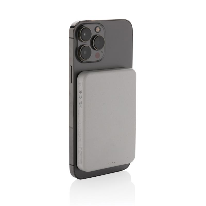 Magnetická powerbanka 5000mAh Magnetix z RCS recykl. plastu biela 3