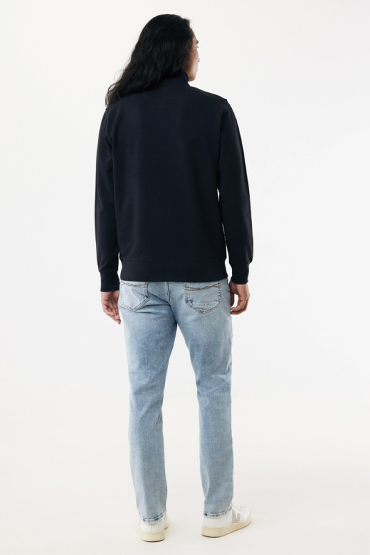 IQONIQ Elgon sveter s krátkym zipsom z recyklovanej bavlny čierna 5XL 7