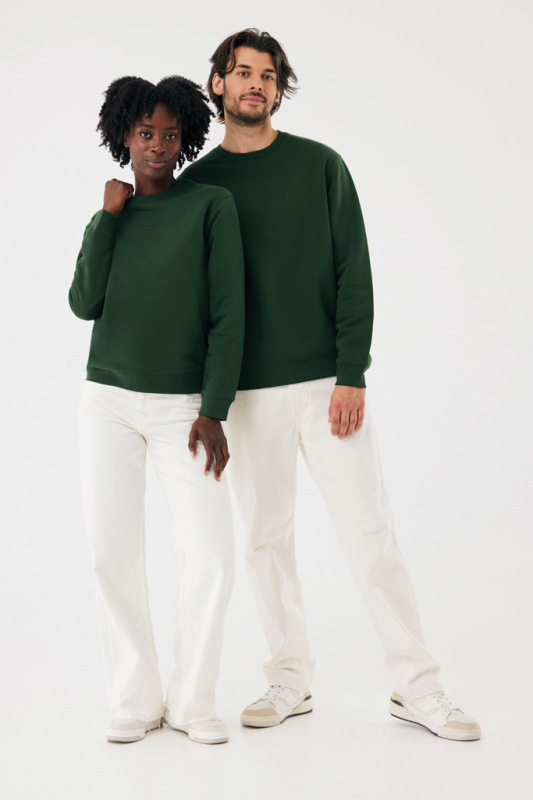 IQONIQ Toria Unisex mikina s okrúhl. výstrihom z rec. bavlny forest green S 15